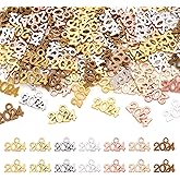 FASHEWELRY 140pcs Tibetan 2024 Year Charms Mixed Color Alloy 2024 Graduation Charms Number 2024 Dangle Pendants for Graduation Cap Tassel New Year Jewelry Making