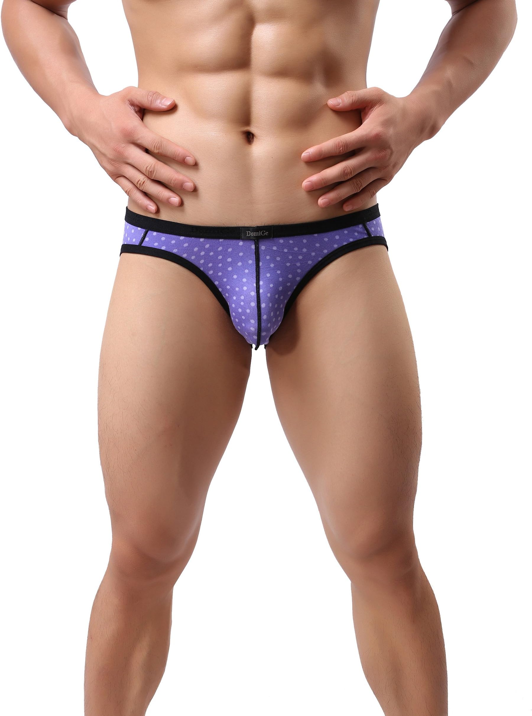 DomiGe Mens Low Rise Sexy Brief Bikini Underwear,Lilac(5139)