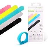 Avantree Cable Ties - 20-Pack Reusable Cord Organizers, 3 Sizes | Organize earbud, phone, computer, and electronic cables with reusable ties.