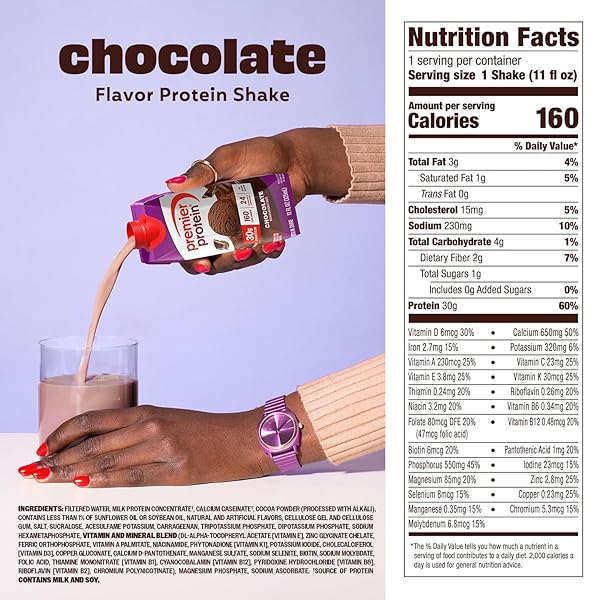 PREMIER PROTEIN SHAKE, CHOCOLATE, 30G PROTEIN, 11 FL OZ, PACK OF 12 (PACKAGING MAY VARY)