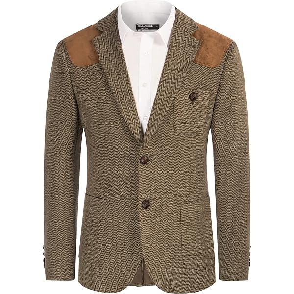 Giacca Western Uomo Scully In Cotone Tweed E Pelle - Modello Vintage Marrone F0_2005 Con Bottoni - 4