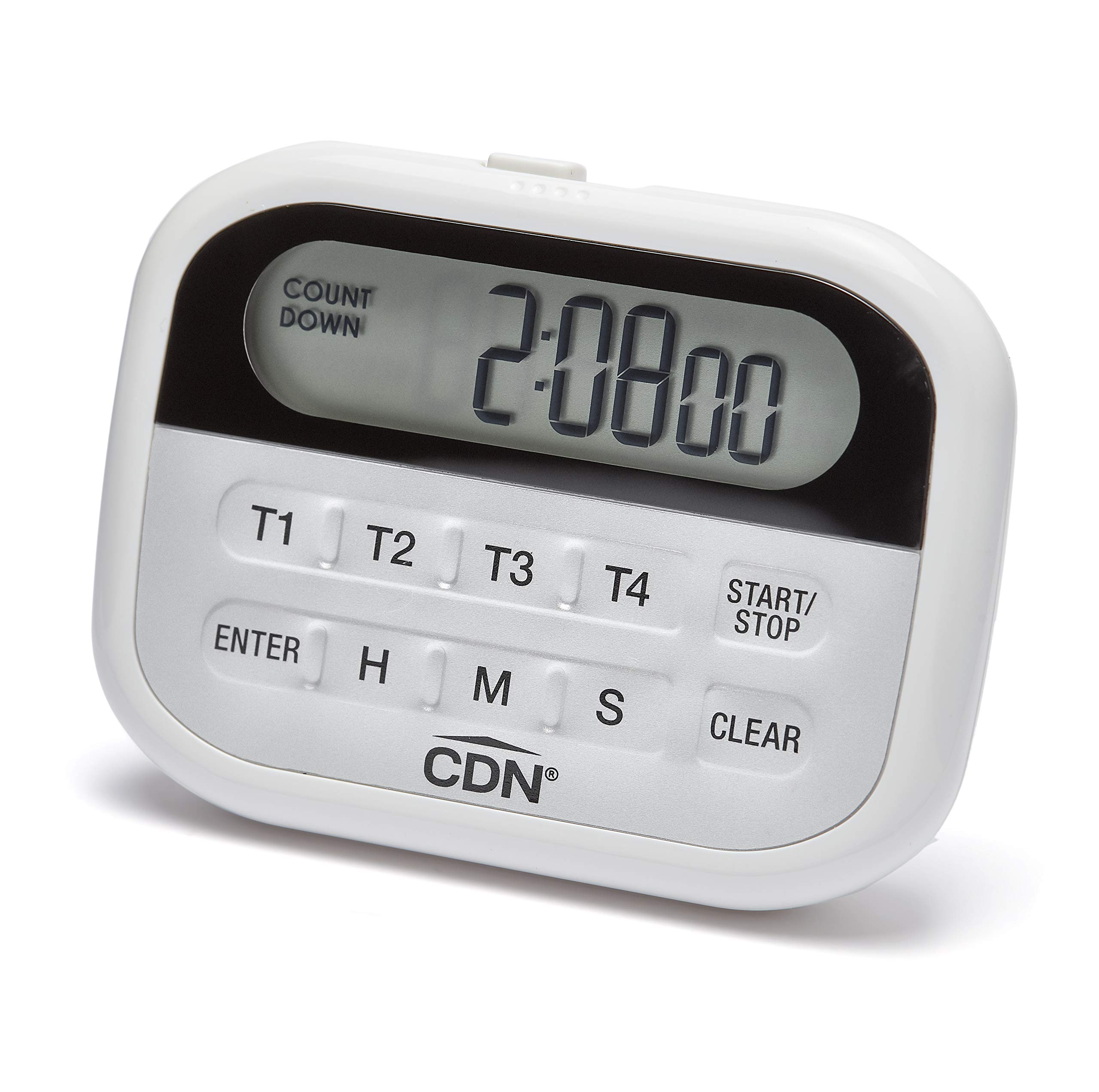 CDN 4-Event Timer & Clock Digital Timer, White
