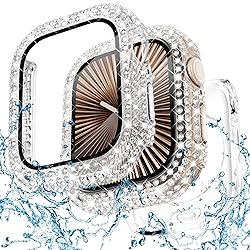 WINGLE 2-in-1 Waterproof Bling Case for Apple Watch