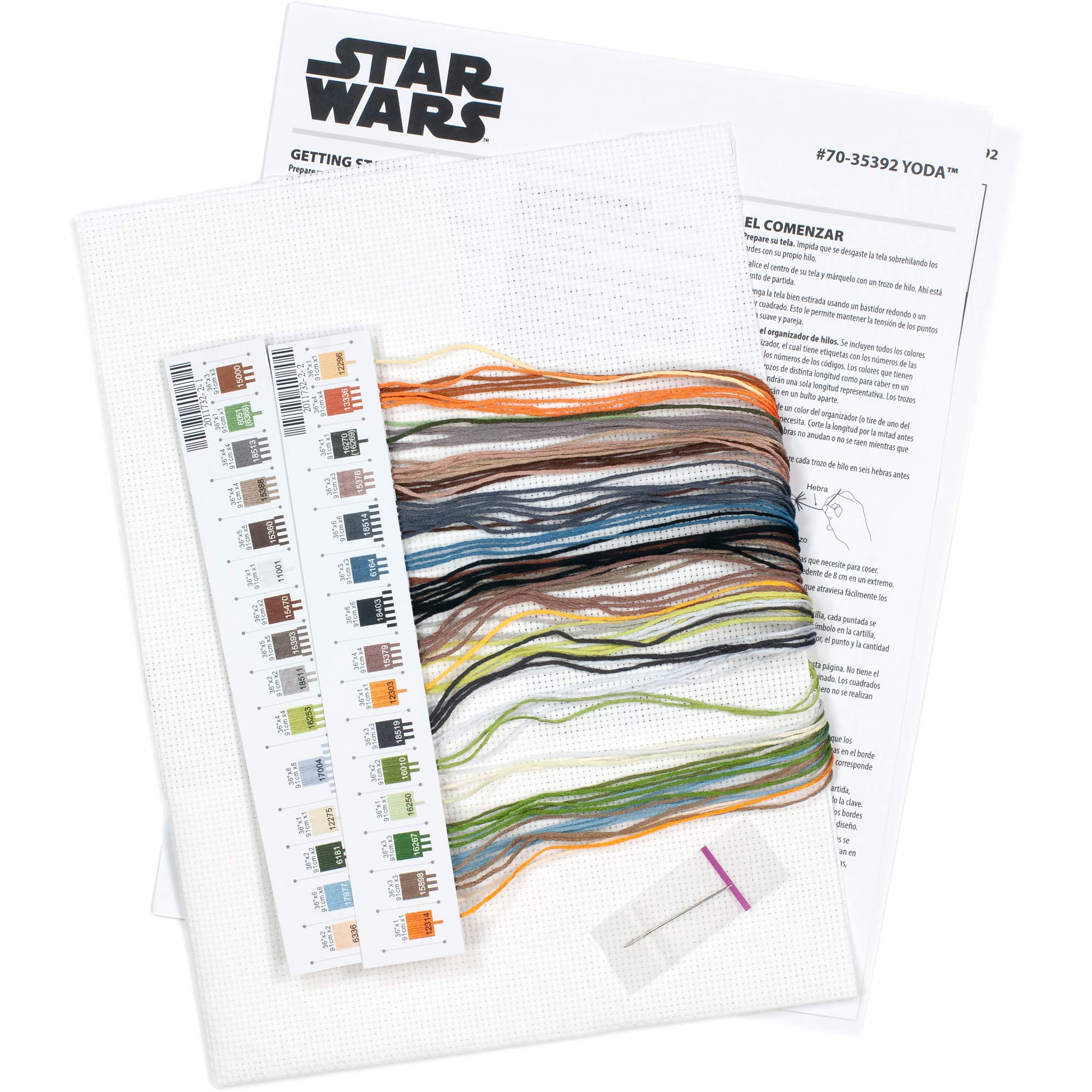 Dimensions 70-35392 Yoda Counted Cross Stitch Kit, 14 White Aida, 8'' x 10'