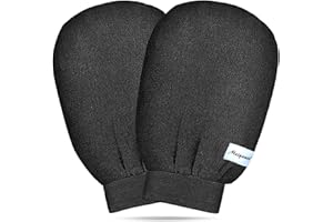 Meiyante Korean Exfoliating Mitts (2pcs) - Achieve Home Microdermabrasion with 100% Viscose Fiber Gloves for Silky Smooth Skin