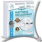 Mattress Encasement King (12-16) Inches Deep | Heavy Duty Hotel Grade 100% Waterproof, Breathable, Noiseless, Hypoallergenic 6-Sided 360° Premium Zippered Mattress Cover (Machine Washable)