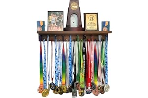 MedalAwardsRack Premier Medal Hanger Display Rack and Trophy Shelf for Gymnastics, Soccer, Basketball, Football, and More – 2, ft