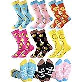 Hercicy 6 Pairs Funny Softball Socks Women Novelty Softball Gift Athletic Cotton Fun Crew Socks Bulk for Women Girls Team Players Lovers Accessories