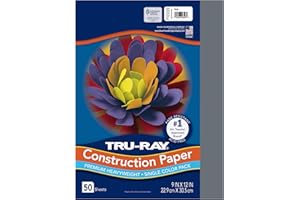 Pacon Tru-Ray Construction Paper, 9-Inches by 12-Inches, 50-Count, Slate (103028)