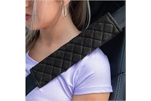 Kewucn Extra Long Seatbelt Cover, Super Soft Car Seat Belt Strap Cushion, Comfortable Shoulder Pad Neck Cushion Protector, Universal Auto Interior Accessories for Car, Truck, SUV (10.5 Inch, Black)