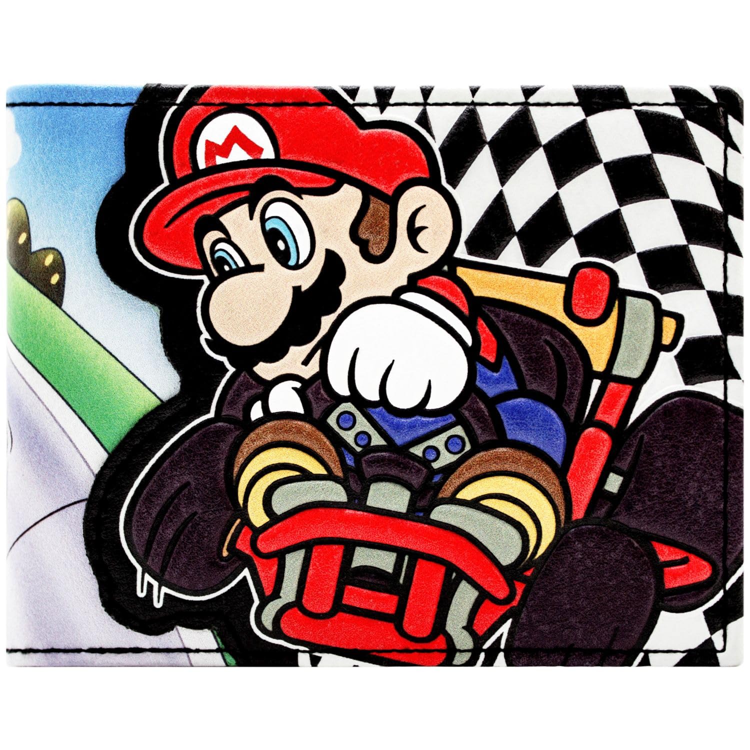 Mario Party Mario Racing Characters Multicolour ID and Card Bi-Fold Wallet,One Size