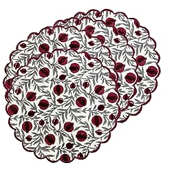 Ridhi Sangria Red Bo-ho Round Place Mat Double