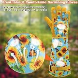 DLY Gardening Gloves for Women Thorn Proof Long Leather Gloves Medium view 5