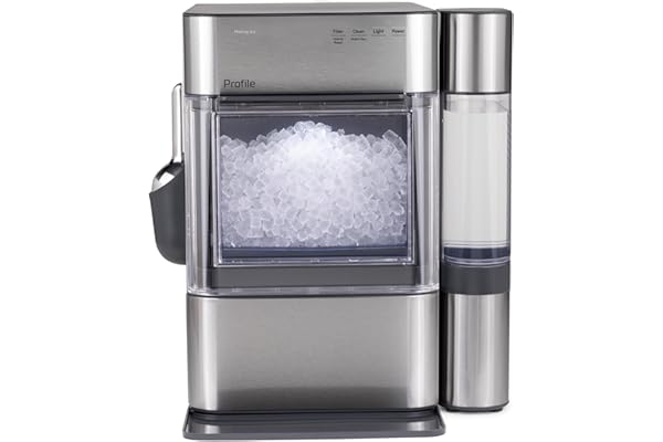 GE Profile Opal 2.0 Ultra Nugget Ice Maker with .75 Gallon Side Tank and Scale Inhibiting Filter, Scoop Included, 38 lbs in 24 Hours, Pellet Ice Machine with WiFi & Smart Connected, Stainless Steel