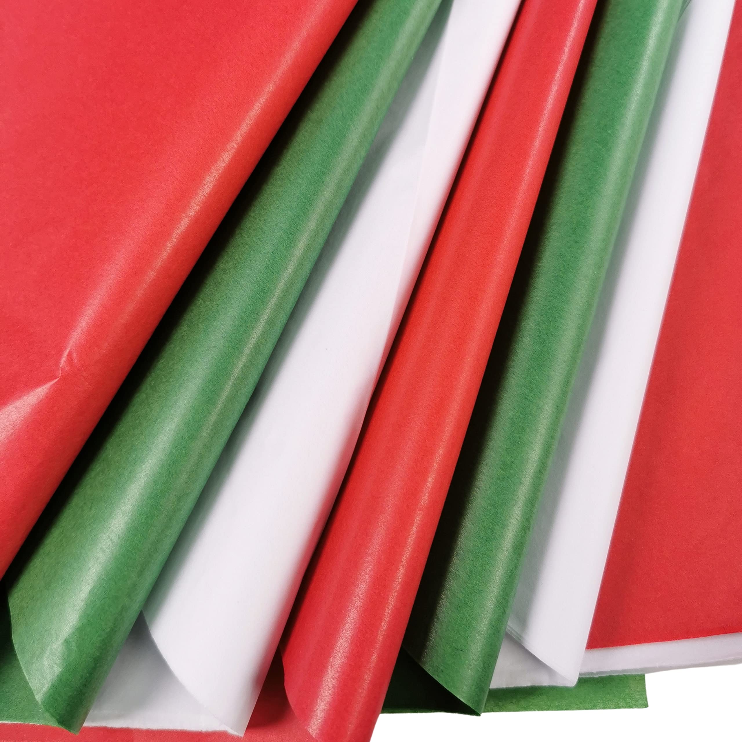 30 Christmas Tissue Paper Sheets Red, Green & White – Large Gift Wrapping Tissue Paper for Festive Crafts & Gift Wrap, 70 x 50 cm