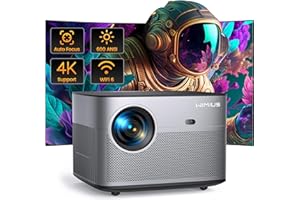 [Auto Focus/Keystone] 4K Projector with WiFi 6 and Bluetooth 5.2, FHD Native 1080P WiMiUS P64 Outdoor Movie Proyector, 50% Zoom, Home Projector Compatible with iOS/Android/HDMI/TV Stick