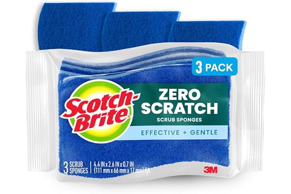 Scotch-Brite Scrub Sponge, 3 Pack, Multipurpose Sponges for Dishes ,Garage, Outdoor, Kitchen