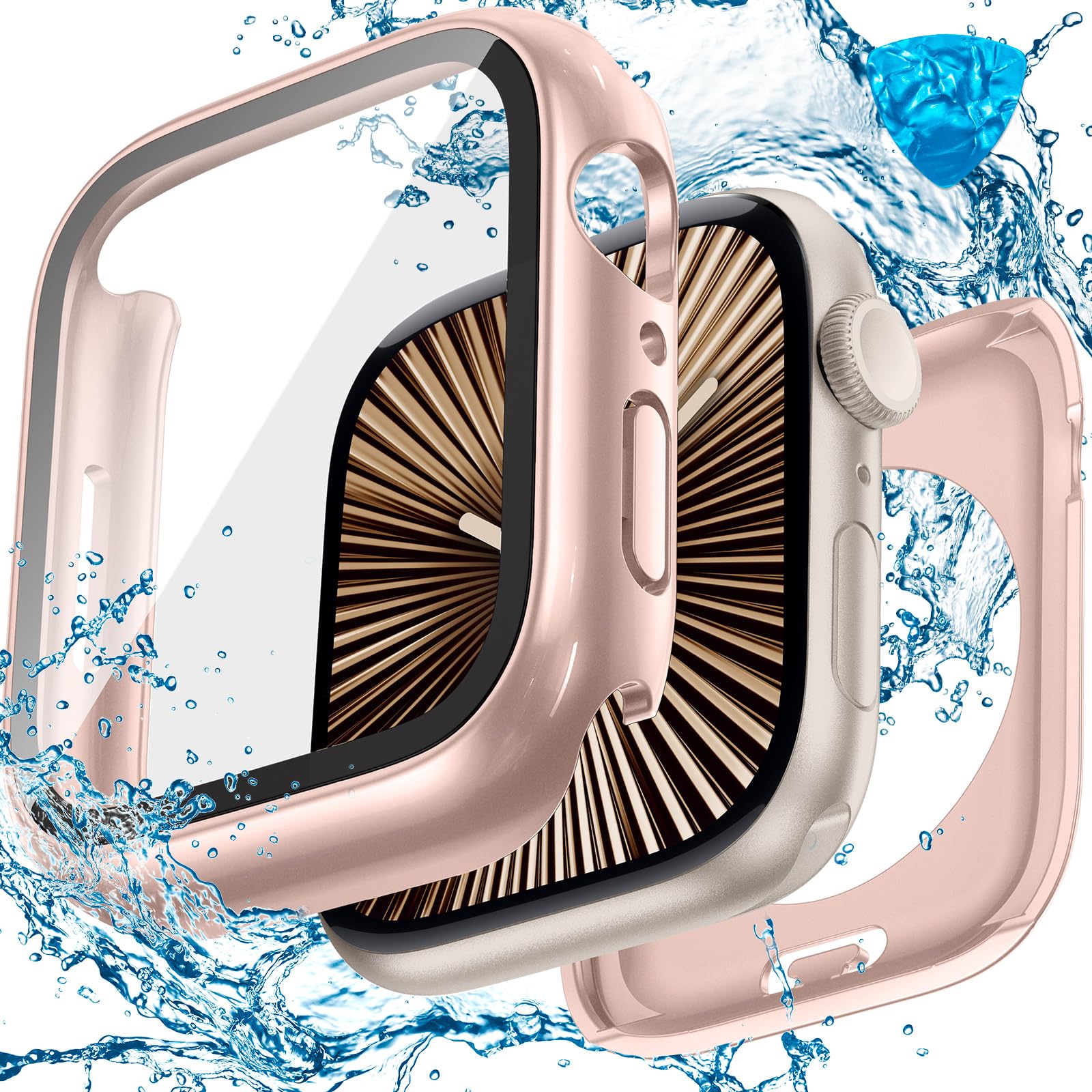 Photo 1 of [2 in 1] Goton Waterproof Hard Case with Tempered Glass Compatible with Apple Watch Series 10 (2024) 42mm, 360° Ultra-Thin Protective Cover for iWatch Screen Protector
