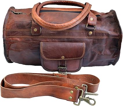 leather duffle bag amazon