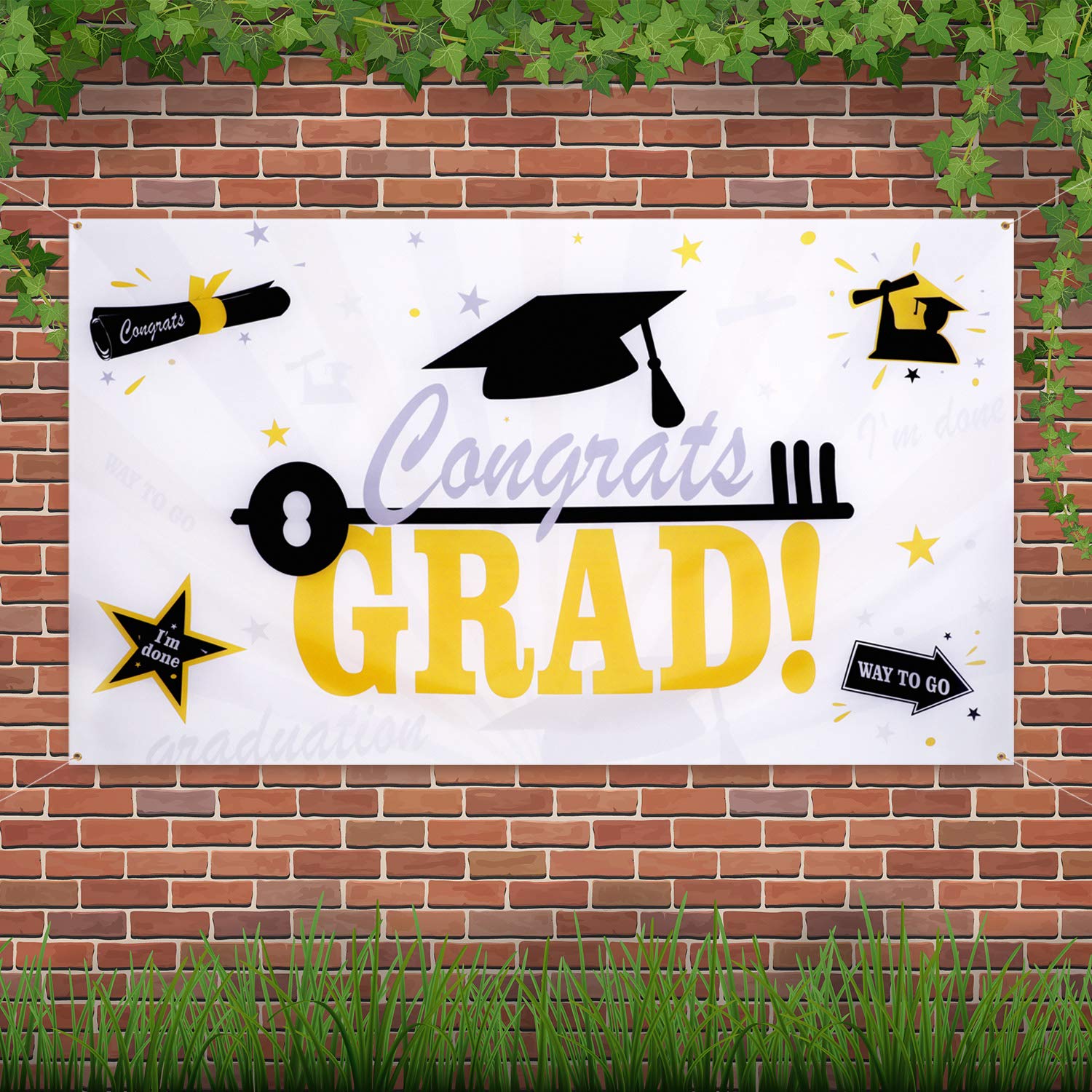 Amazon Com Graduation Banner 2019 Congrats Grad Banner Decorative