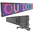 HS Programmable Scrolling led sign, High Brightness Full Color Outdoor Waterproof, Digital Display Board for Advertising Store Business Window Restaurant P10 (39''x8'')