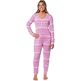 INTIMO Barbie Women's Christmas Long Johns Long Sleeve Footless Sleep Pajamas
