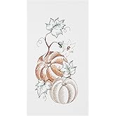 C&F Home Pumpkins on Vine Kitchen Dishtowel Fall Harvest Autumn Thanksgiving Embroidered Flour Sack Kitchen Drying Dish Hand Towel Home Decor Decoration 18" x 27" White