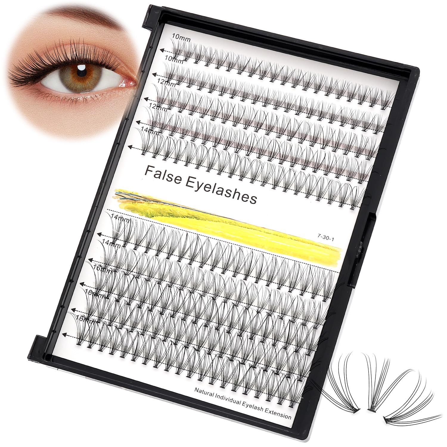 Photo 1 of ?Vayator 10-18mm Mixed Tray Mink Eyelash Extension Natural 3D Russian Volume Faux Eyelashes Individual 20D/30D/40D/50D To Choose 200pcs Clusters Lashes Makeup (10D-10+12mm Mixed)