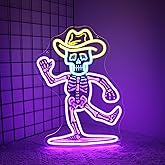 Whfobfe Neon Sign Led Neon Lights Neon Signs for Wall Decor USB Powered Led Neon Signs for Room Decoration (Cowboy Skeleton)
