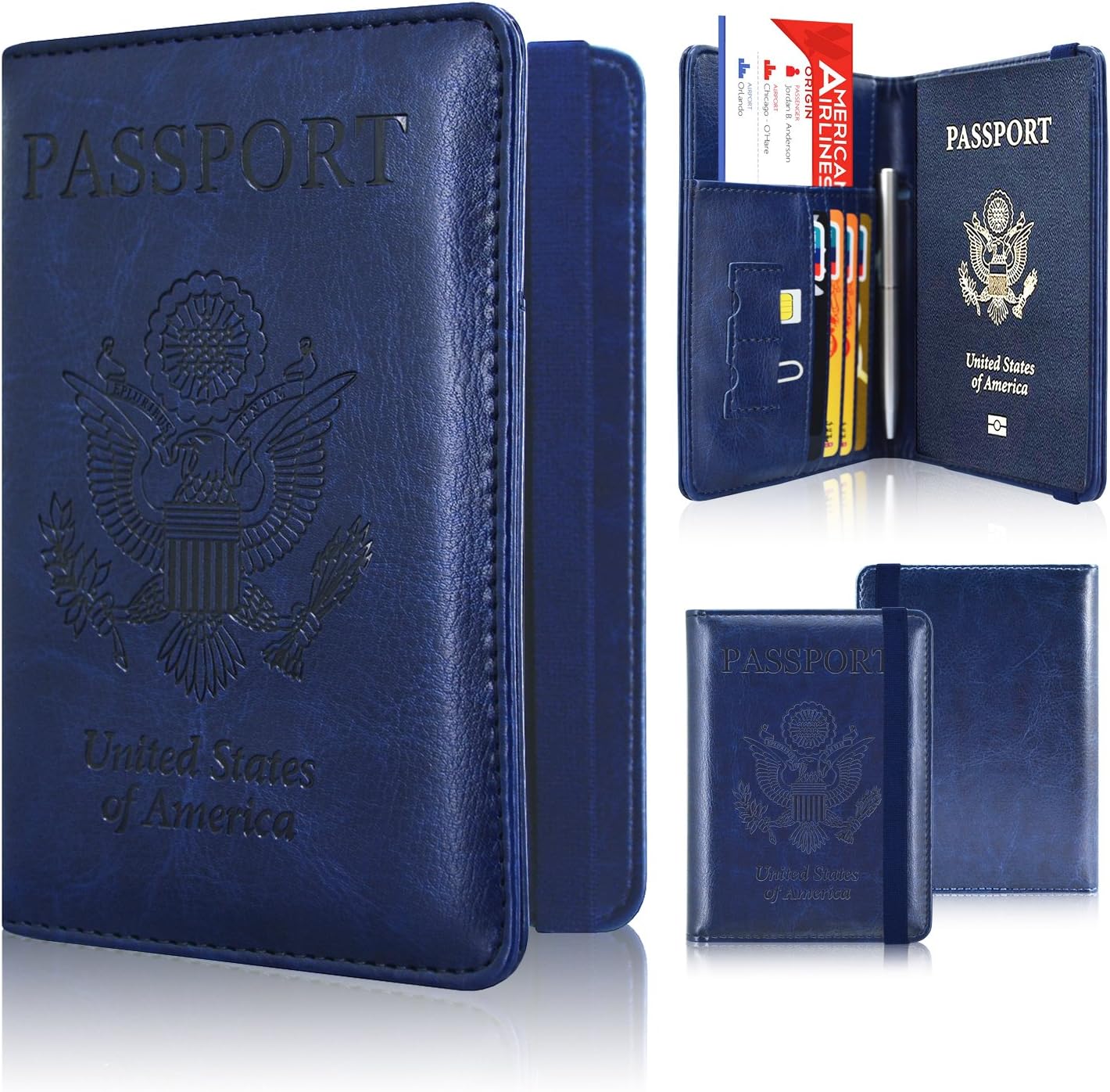 Passport Holder Cover, ACdream Travel Leather RFID