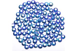 MASSIVE BEADS 1000 Pieces Hot Fix Glass Flatback Rhinestones HotFix Round Crystal Gems (Sapphire AB, SS20)