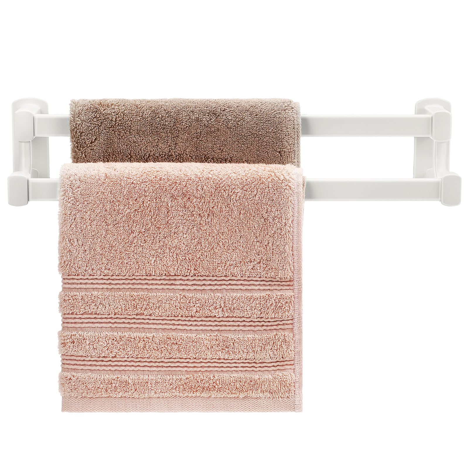 Photo 1 of Luxshiny Double Towel Racks for Bathroom, Wall Mounted Towel Holder, White Towel Bar Heavy Duty Towel Hanger with Double Rods, Space Saving Towel Rail for Home, Hotels, Guesthouses