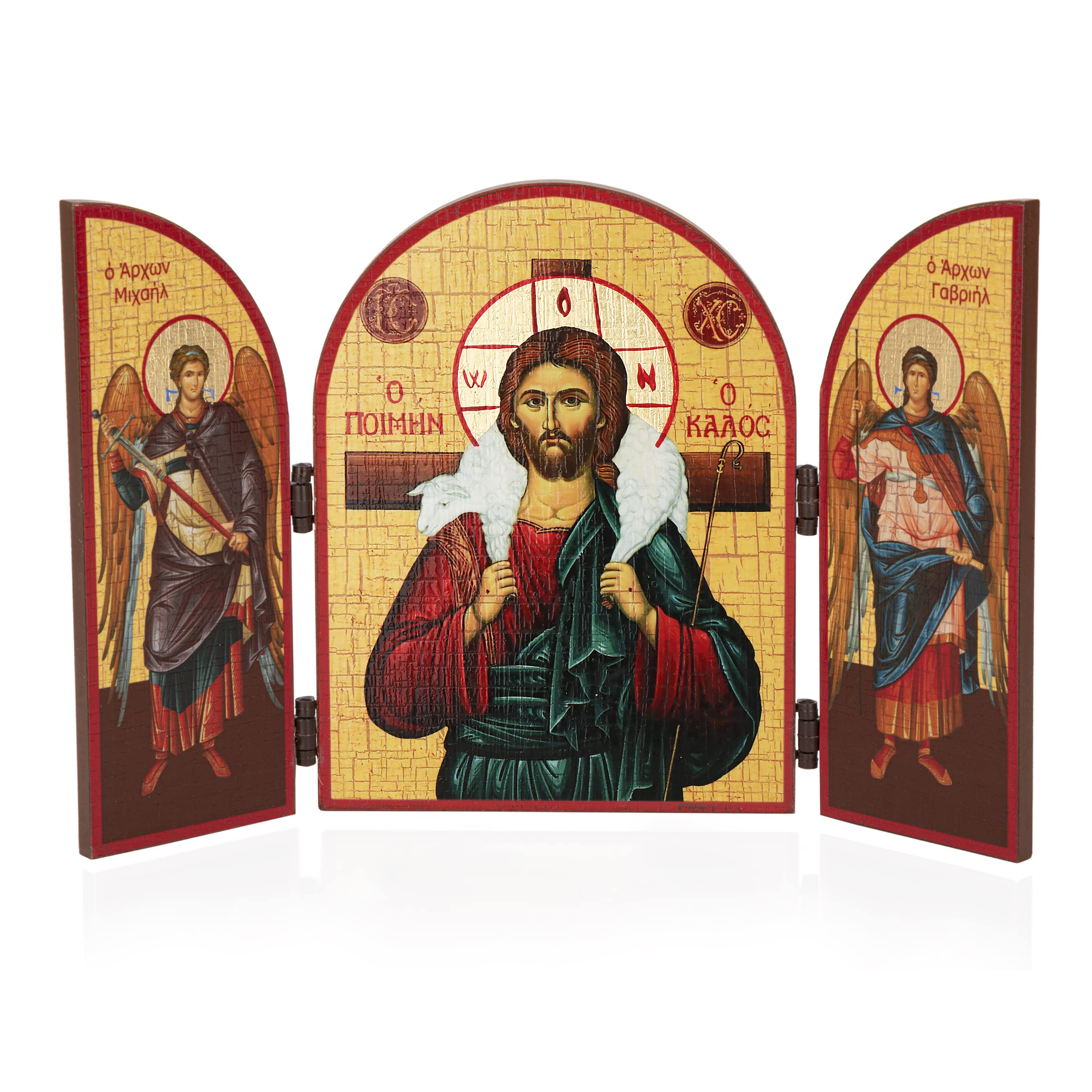 NKlaus Guter Hirte Triptych Wooden Icon 25 x 16 cm Christian 11314