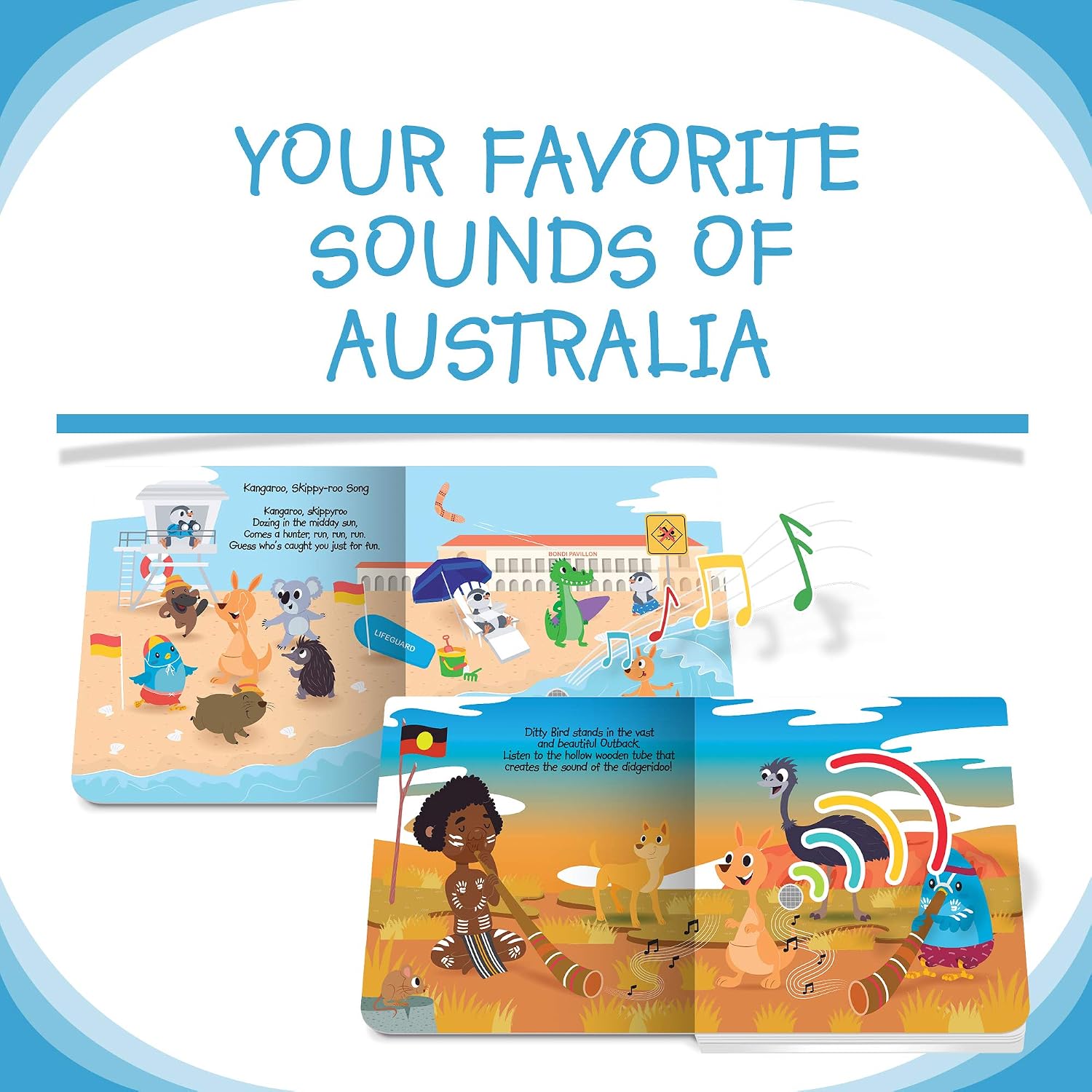 DITTY BIRD Musical Toddler Books, Brown, Australian Animal Sounds - Image 4