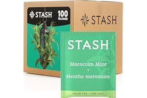 Stash Tea Moroccan Mint Green Tea, Box of 100 Tea Bags (Packaging May Vary)