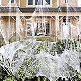 1400 sqft Halloween Spider Webs Decorations with 150 Extra Fake Spiders, Super Stretchy Cobwebs for Halloween Decor Indoor an