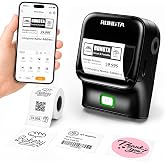Rongta Bluetooth Label Maker Machine | Thermal Label Printer Easy to Use for Office, Home, Small Business, Came with 1 Roll 2x1.18 inch Label(Black)