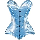 Daisy corsets womens Daisy Corsets Womens Light Blue Satin Overbust Corset Waist Cincher Bustier & Plus Size