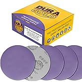 Dura-Gold Premium 600 Grit 6" Purple Film Ceramic Sanding Discs, Box of 50 - Hook & Loop Backing Sandpaper for DA & Random Orbital Sanders - Fast Sharp-Cut Abrasive, Sand Auto Paint, Wood, Woodworking