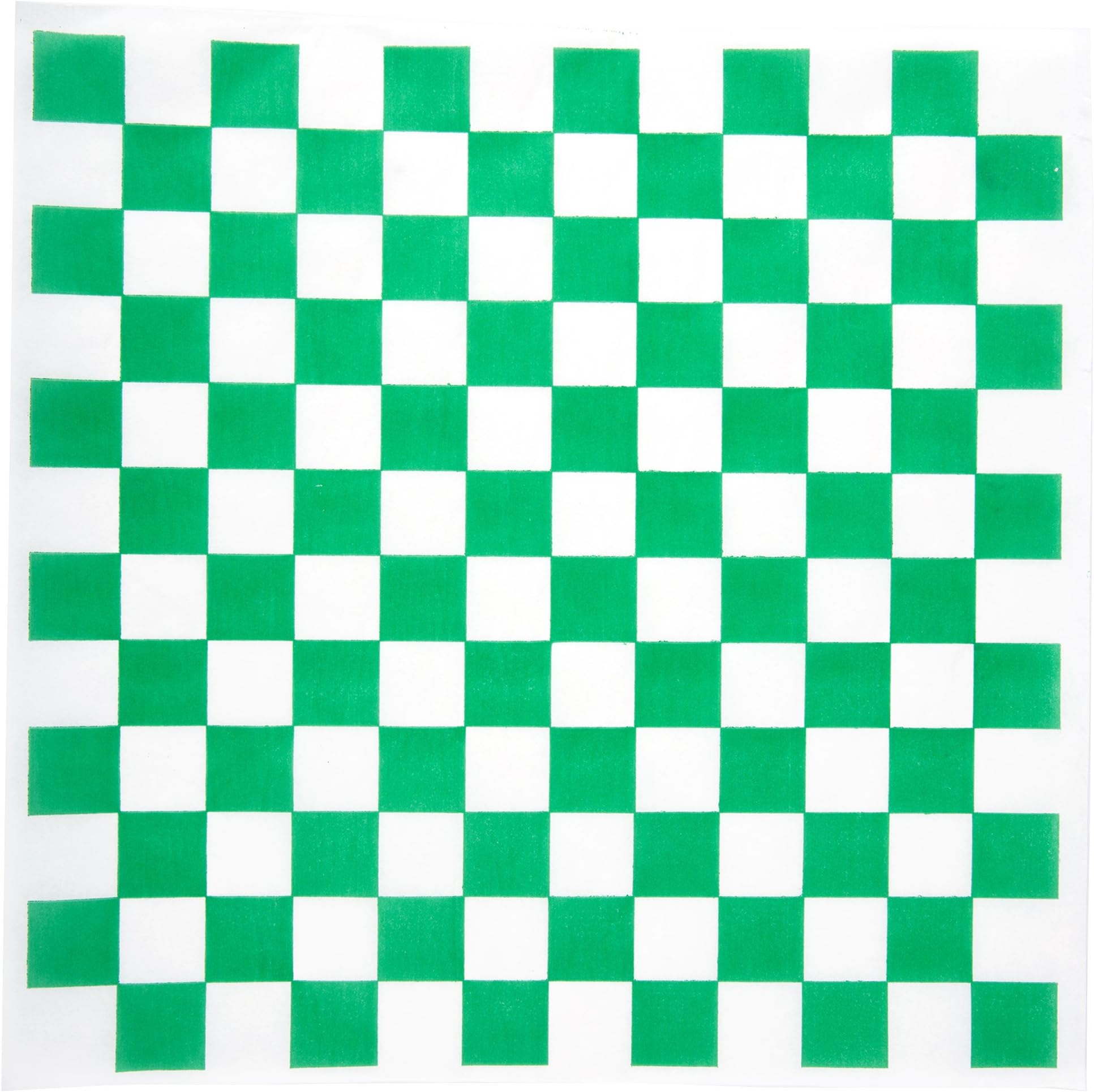 Dry Waxed Deli Paper Sheets - Paper Liners for Plasic Food Basket (100, Green Chekered)