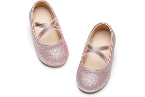 Otter MOMO Toddler/Little Girls Flower Girl Shoes Ballerina Flats Shoes Slip-on School Party Dress Shoes
