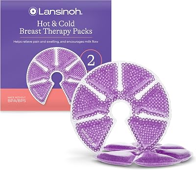 Lansinoh Hot & Cold Breast Therapy Gel Pads 2 Pack with Soft Covers