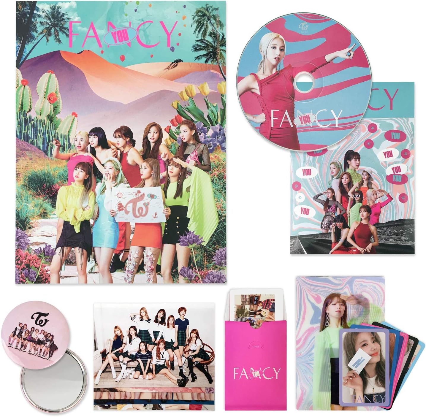 TWICE 7th Mini Album - FANCY YOU [ B ver. ] CD + Photobook + Lenticular Card + Photocards + Sticker + OFFICIAL PHOTOCARD SET + OFFICIAL POSTER + FREE GIFT