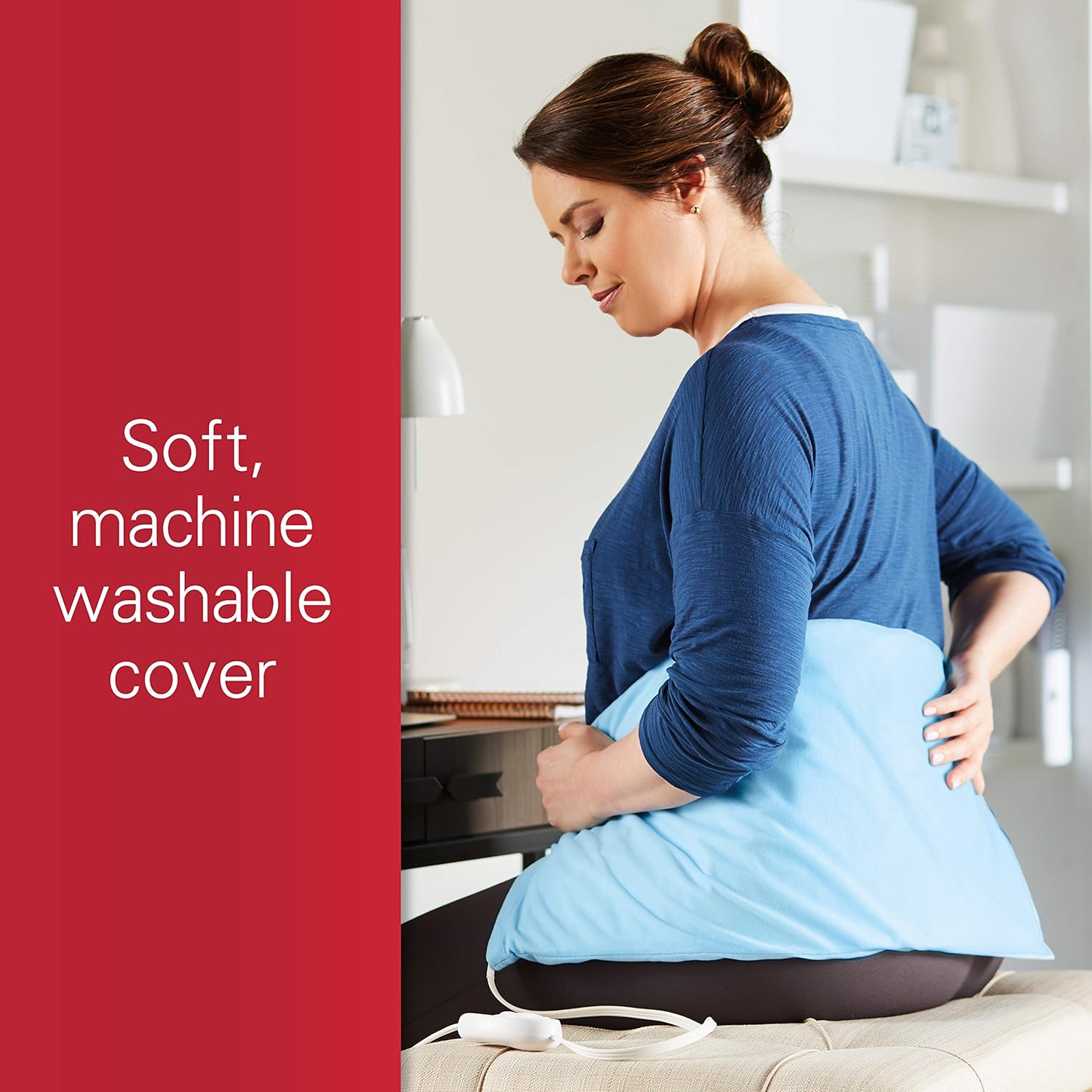 Sunbeam Heating Pad for Pain Relief | XL King Size UltraHeat, 3 Heat Settings with Moist Heat | Light Blue, 12-Inch x 24-Inch: Britton, Aldora: Health & Personal Care