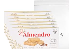 El Almendro Soft Turron Bundle - Creamy Almond Turron Gluten Free Turron Blando con Almendras Turron Tendre Amandes Calidad Suprema W/ Premium Penguin Quick Storage Pouch (6 Pack Soft Turron)