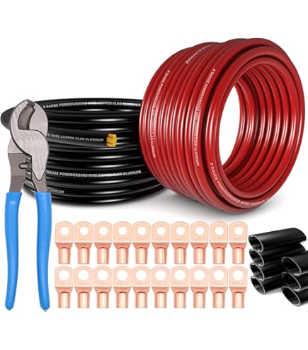 Amplificador Audio Coche Sky High Oversized 4 Gauge AWG Big 3 Upgrade Rojo/Negro Cableado Eléctrico Kit Car Audio - Foto 6