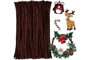 SHWAKK 180 Pieces Pipe Cleaners Chenille Stem, Craft Pipe Cleaners, 11.8inch Christmas Pipe Cleaners Chenille Stems for DIY Art Crafts Decorations Supplies (Dark Brown)