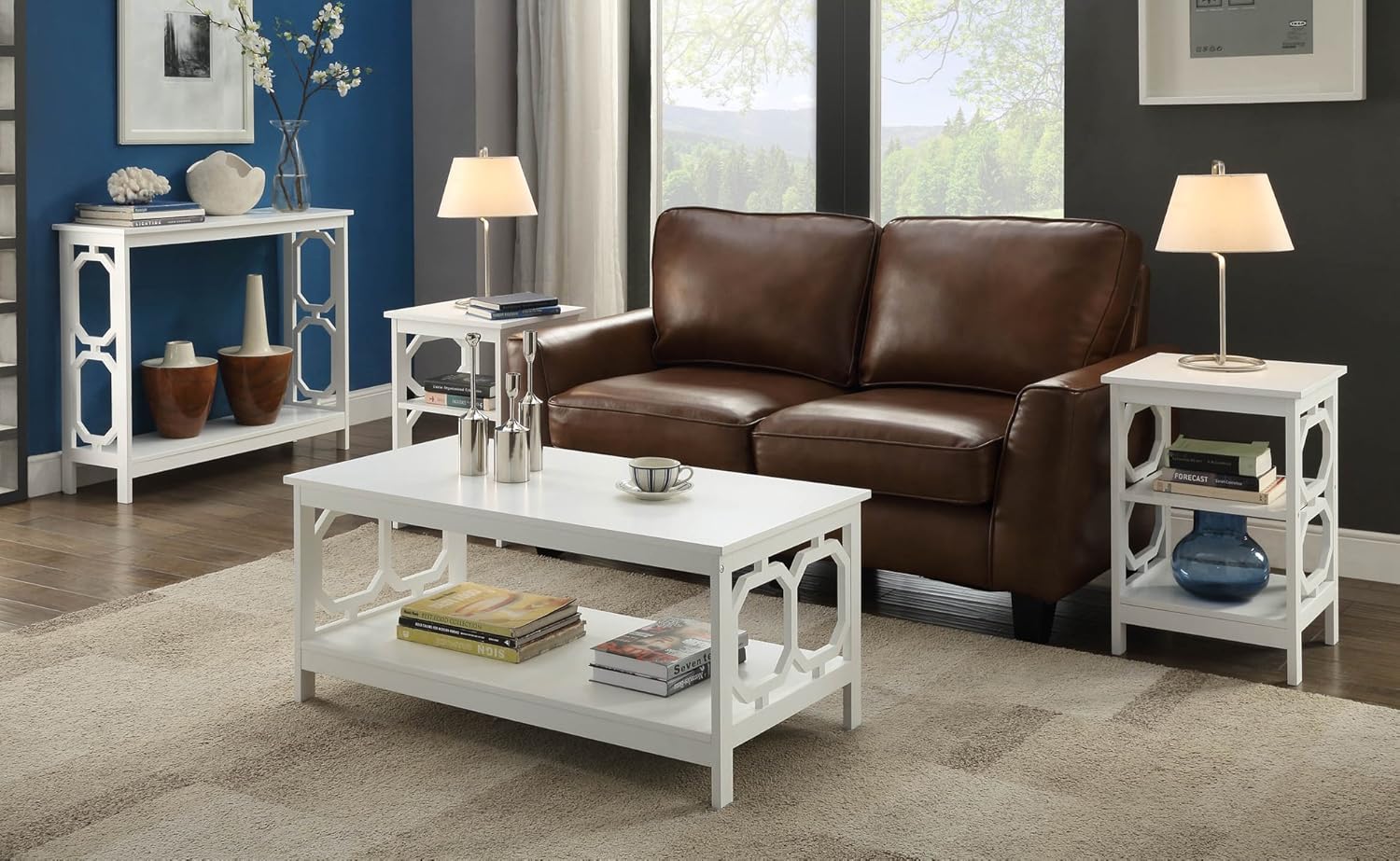 Convenience Concepts Omega Square 36" Coffee Table, White: Furniture & Decor