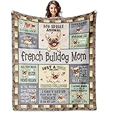 LXCCLDOLAC French Bulldog Gifts, French Bulldog Gifts for Women Blanket 60"X50", Frenchie Mom Gift, Frenchie Gift for Lovers Mom Woman Dog Decorations Throw Blankets for Mothers Day Christmas