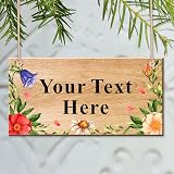 EDSG Personalised Wooden Garden Sign Plaque Outdoor Welcome Custom Text view 3